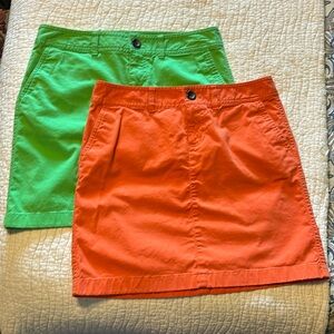 Two Caslon cute cotton mini skirts. Both size 2